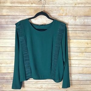 Emerald Green Zara Collection Fringe Blouse XL